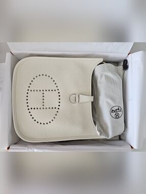 Hermes Cream Togo Evelyne III Shoulder Bag